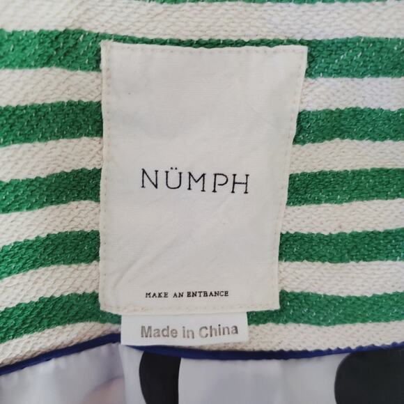 Numph | Striped Single Button Blazer with Polka-dot Lining - Picture 5 of 7